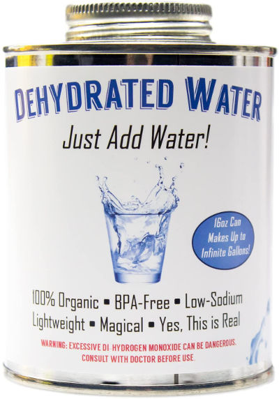 dehydrated water - gag gift for white elephant