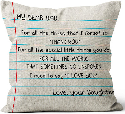 Linen Throw Pillow - gifts to dad from daughter