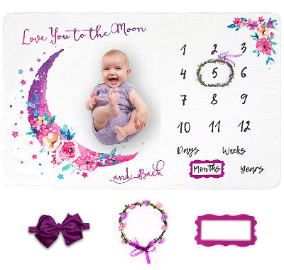 milestone blanket - gifts for baby shower girl