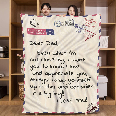 throw blanket with message -personalized gift for dad