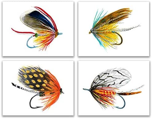 Watercolor Fishing Fly Prints - gifts for fly fishermen