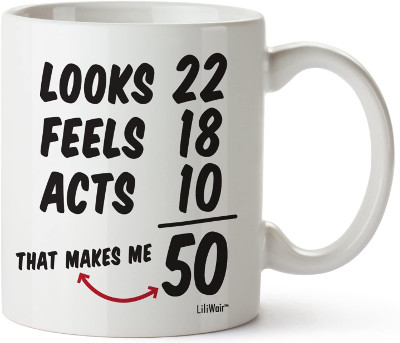 coffee mug with 50th birthday message