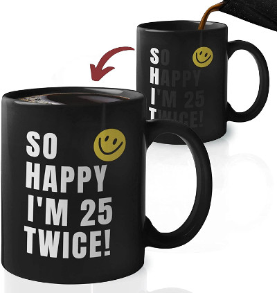 25 twice funny mug for 50th birthdays