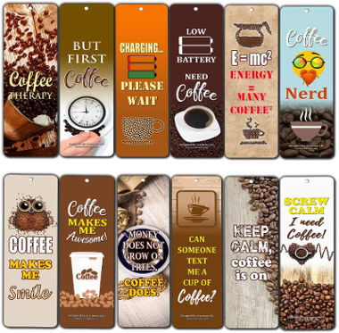 30 pack coffee themed bookmarks gift