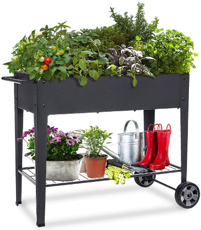 Raised Planter Box with wheels - gardener gifts