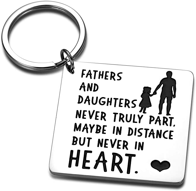 Father Daughter Keychain - Valentine gift for Dad from daughter