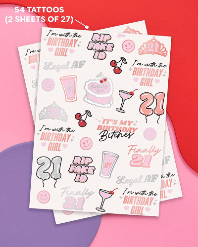 temporary tattoos - 21st birthday ideas