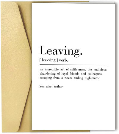 Leaving card - Funny going away card for coworker