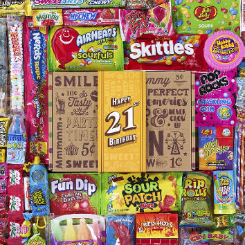 candy gift basket - 21st birthday gift