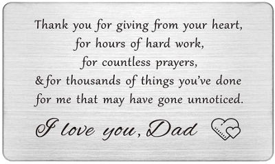 Wallet Card - sentimental gift for Father's Day