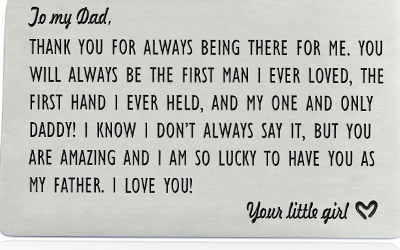 Wallet insert - Father's day gifts from daughter