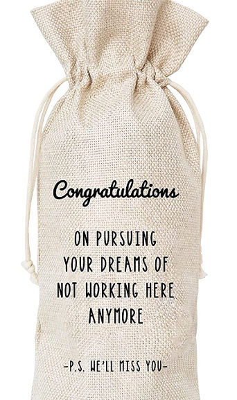 Wine Bag - Gift for leaving co-worker