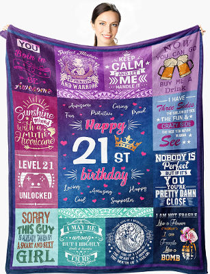 birthday throw blanket - gift for 21st birthday