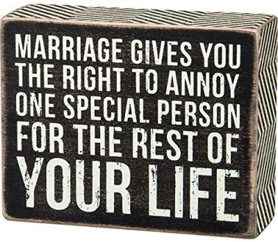 wooden sign - funny wedding gifts for couples