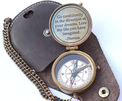 engraved compass- gift ideas for graduation for him