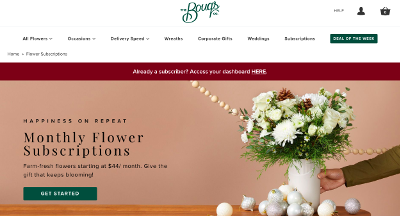 A subscription for fresh flowers