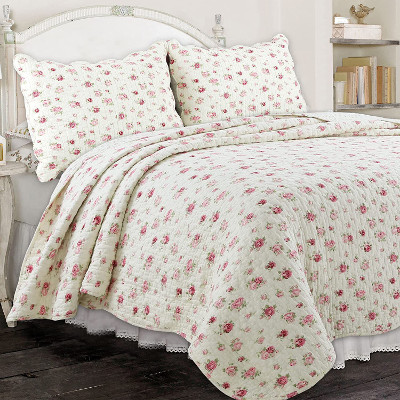 3-piece retro floral quilt gift set
