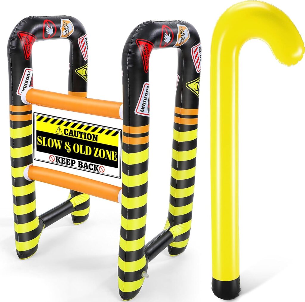 inflatable walker and cane 50th gag gift
