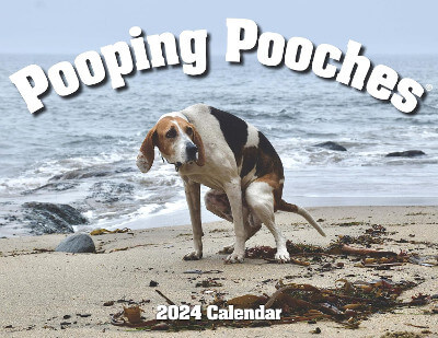 pooping pooches funny calendar 2024