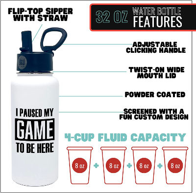 'I paused my game to be here' Water Bottle