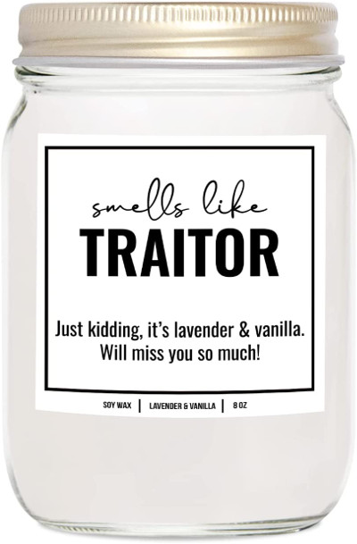 'Smells like Traitor' Funny Candle
