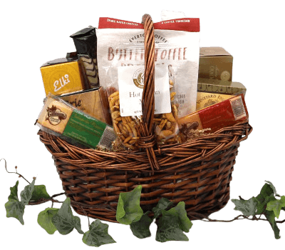 gift basket of snacks for fishermen