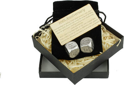 10 years Anniversary Tin Gift dice
