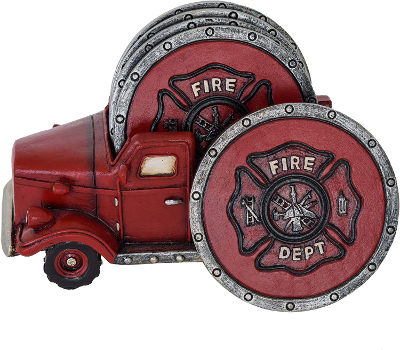 Fire Truck Coaster Set