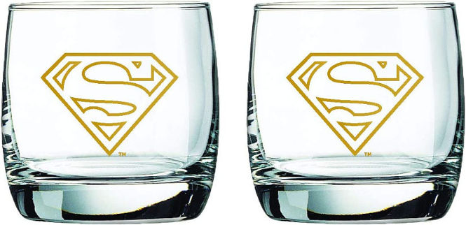Superman whiskey glasses