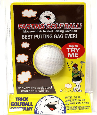 Trick farting golf ball