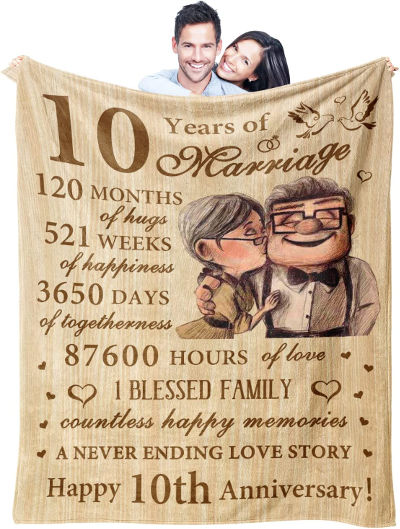 10 years of marriage blanket