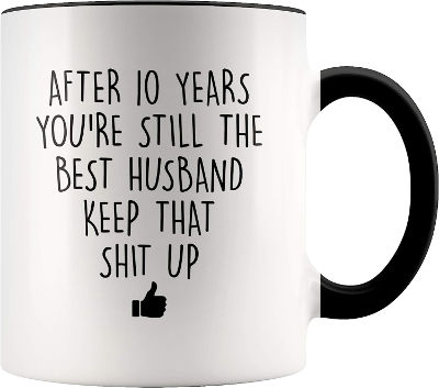 coffee mug as 10th anniversary gift for husband