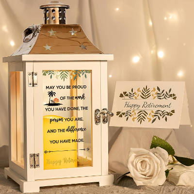 Happy retirement lantern