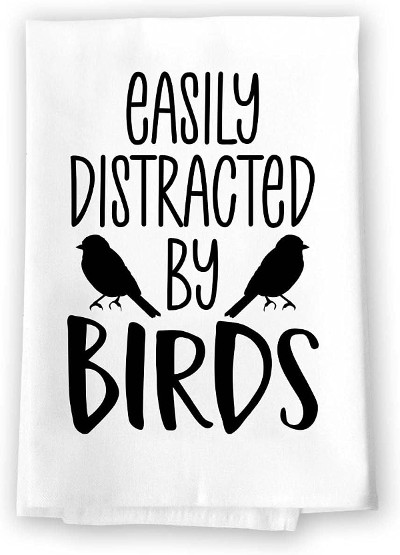 Kitchen towel - easily distracted by birds