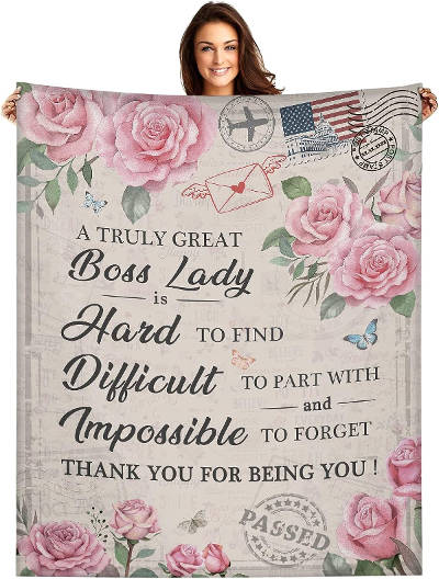 Throw blanket gift for a retiring boss Female