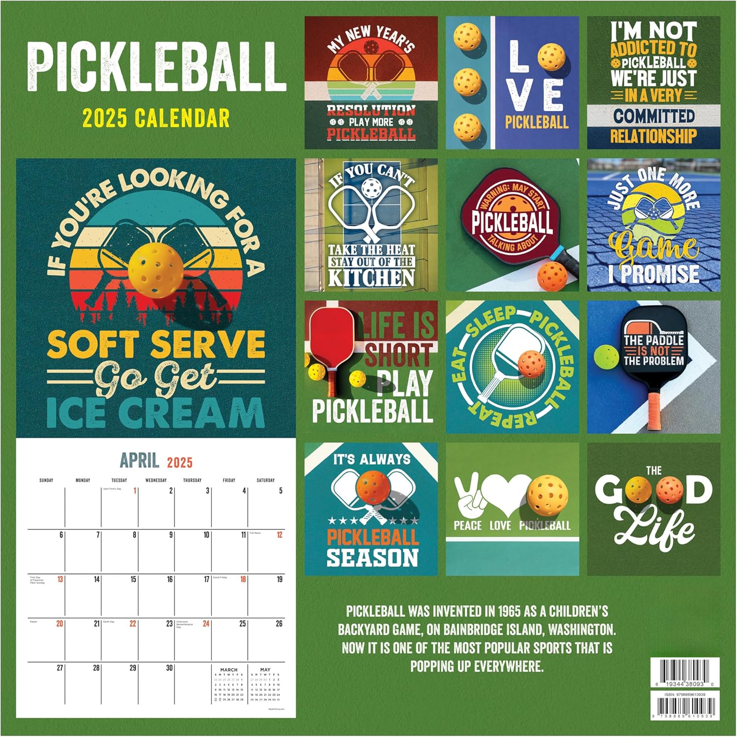 2025 Pickleball is Life Wall Calendar