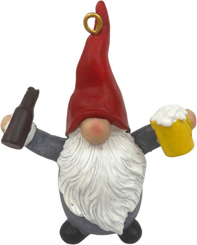 Beer drinking Gnome Christmas Ornament