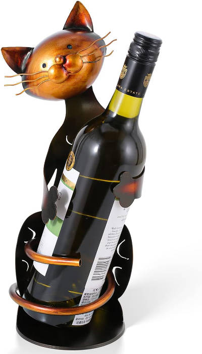 Cat shaped wine holder