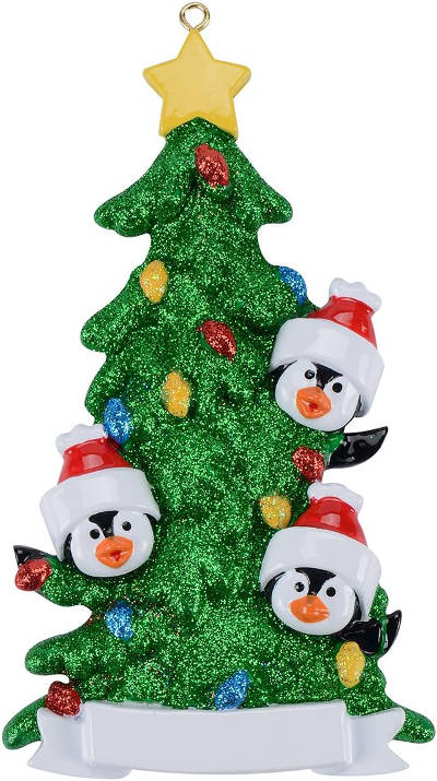 Christmas Ornaments Glitter Family Customize