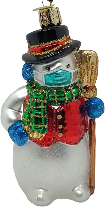 Old World Snowman with Face Mask