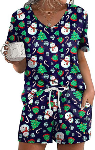 Christmas Pajamas for Women - shorts set