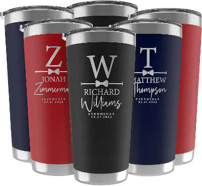 Customized engraved tumblers for groomsmen