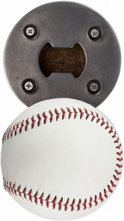 steel baseball themed bottle opener