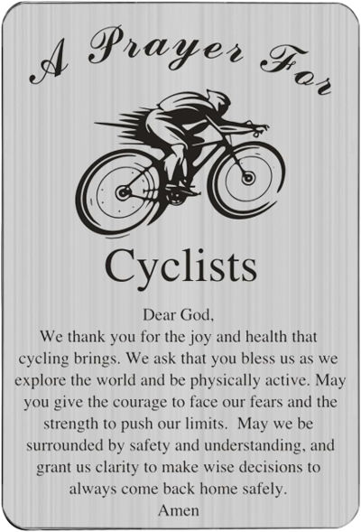Cyclist Prayer Wallet Insert Card