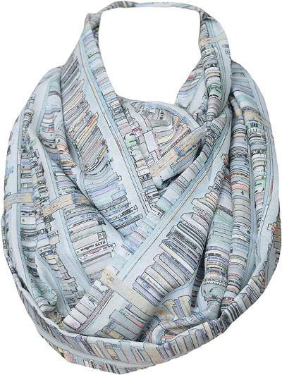 Scarf with books print