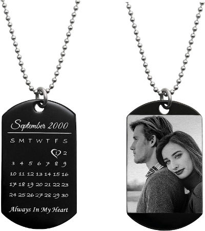 custom date and photo - personalized necklace