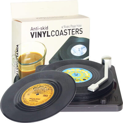 Retro vinyl coasters