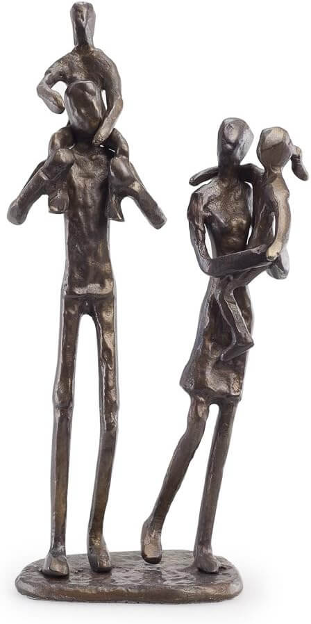 bronze sculpture parents with children