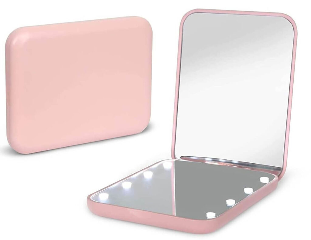 compact mirror with light