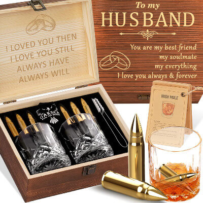 whiskey glasses gift set for husband